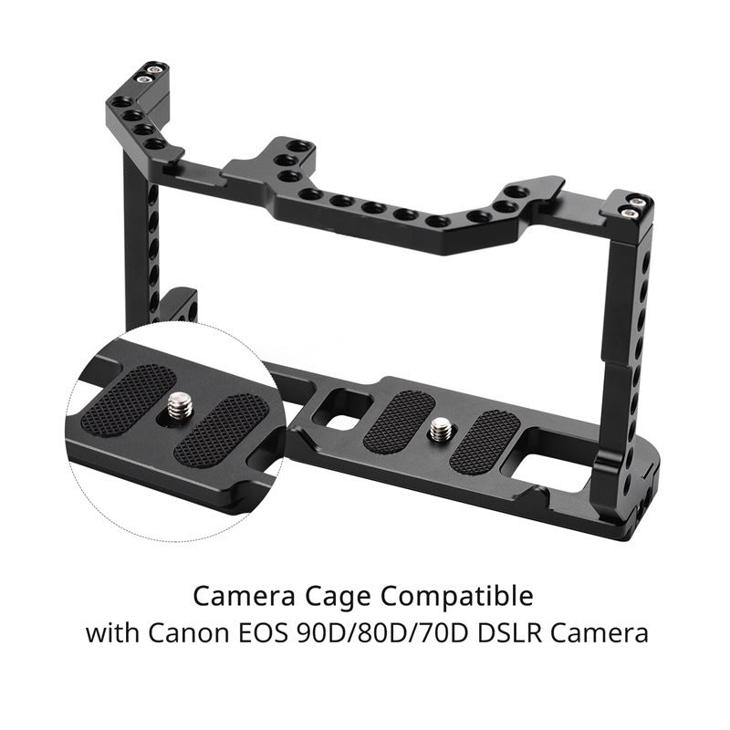 Aluminum Alloy Frame Cage for Canon 90D/80D/70D SLR Cameras Protective Cover Camera Accessories Aluminum Alloy Frame Cage for Canon 90D/80D/70D SLR Cameras Protective Cover Camera Accessories